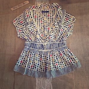 Anthropologie Mixed Media Blouse - Large - EUC